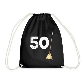 Birthday 50 Brooms Gift The Fifties - Drawstring Bag - black - Front