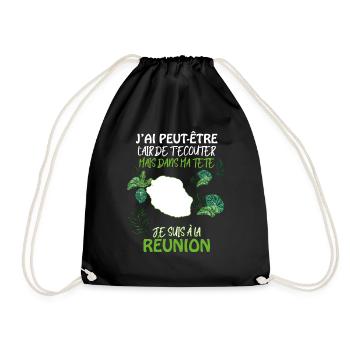 Message La Réunion Humour Patrie - Sac de sport léger - noir - Devant