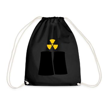 Nuclear Plant (2c) - Drawstring Bag - black - Front