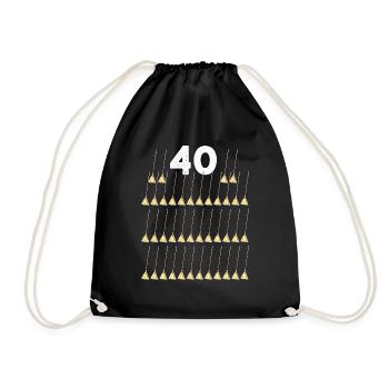 Birthday 40 years 40 Brooms Funny Quote - Drawstring Bag - black - Front