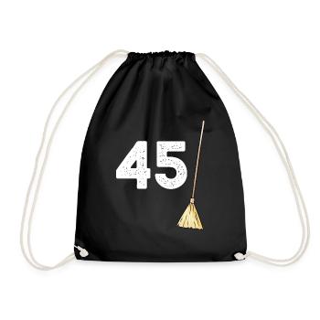 45 Brooms Gift Expression Birthday 45 Years - Drawstring Bag - black - Front