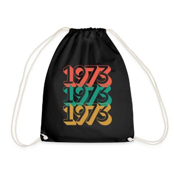 Anniversaire année 1973 / Vintage 1973 - Sac de sport léger - noir - Devant