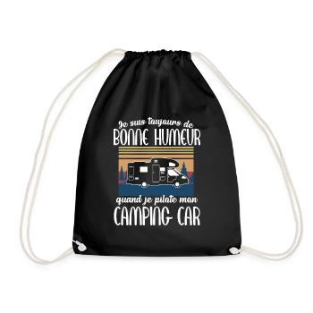 Toujours de bonne humeur camping humour retraite - Sac de sport léger - noir - Devant