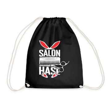 Salon Hase - Hairdresser Friseur Meister Friseurin - Turnbeutel - Schwarz - Vorne