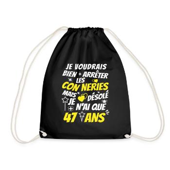 connerie 47 ans / cadeau anniversaire 47 ans - Sac de sport léger - noir - Devant