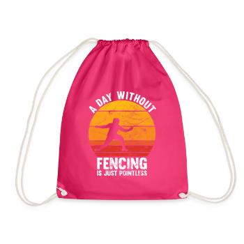 Fencer a day without fencing is pointless retro - Turnbeutel - Fuchsia - Vorne