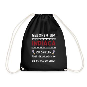 Geboren um Indiaca zu spielen zur Schule gezwungen - Turnbeutel - Schwarz - Vorne