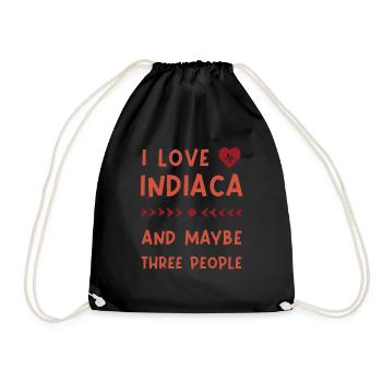 I love Indiaca and maybe three people - Turnbeutel - Schwarz - Vorne