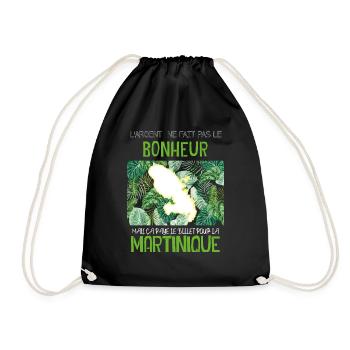 La Martinique Le bonheur Citation Billet D'Avion - Sac de sport léger - noir - Devant