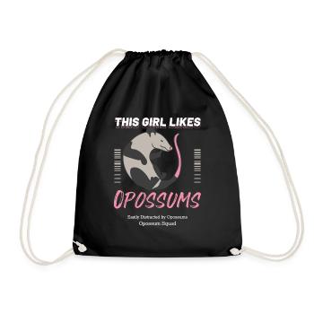 Une fille aime les opossum, les rongeurs, les - Sac de sport léger - noir - Devant