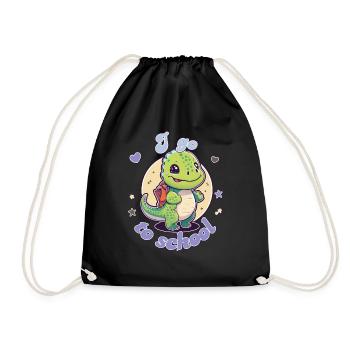 Petit T-Rex va à l'école - Sac de sport léger - noir - Devant