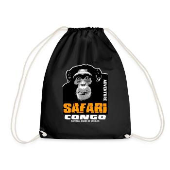 Congo - Chimpanzees - Drawstring Bag - black - Front