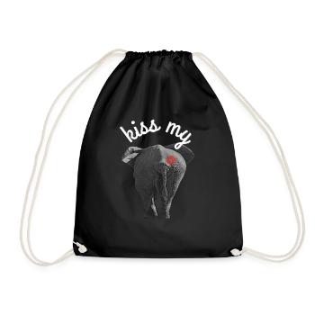 Elephant kiss my - Turnbeutel - Schwarz - Vorne
