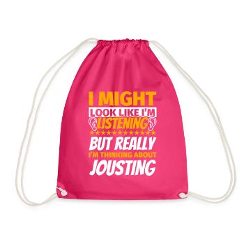 Lance piercing funny gift - Drawstring Bag - fuchsia - Front
