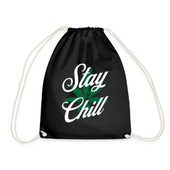 Stay Chill Marijuana - Drawstring Bag - black - Front