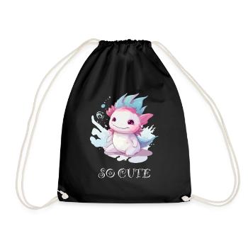 Iki the axolotl - Drawstring Bag - black - Front