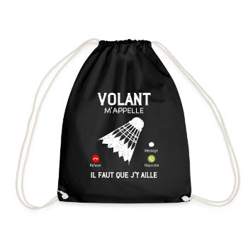 Volant m'appelle Cadeau HUmour Badminton - Sac de sport léger - noir - Devant