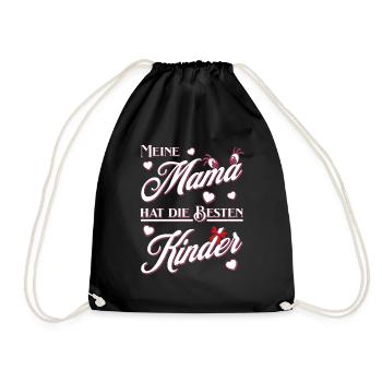 Lustiges meine Mama hat die besten Kinder Design - Turnbeutel - Schwarz - Vorne