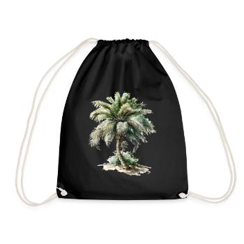The palm tree - Drawstring Bag - black - Front