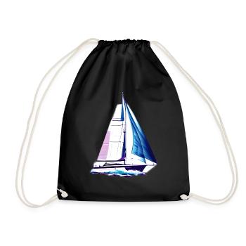 Sailing Sailor Sailing Ship Sailing Sailboat - Drawstring Bag - black - Front