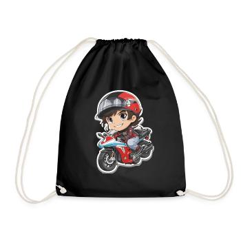 Biker - Turnbeutel - Schwarz - Vorne