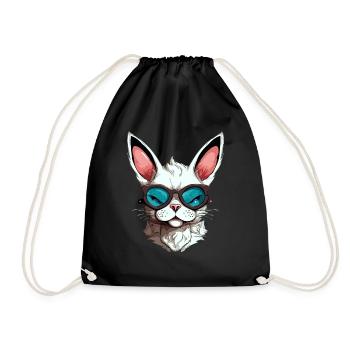 Pinou the streum - Drawstring Bag - black - Front