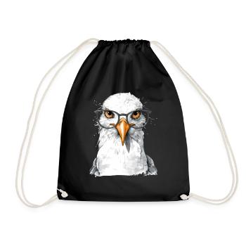 Mina the spectacled seagull - Drawstring Bag - black - Front