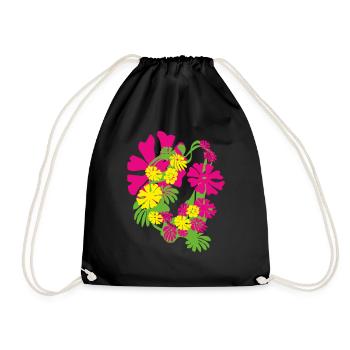 des années 70 fleurs fleuriste floral des années 80 Saint-Valentin - Sac de sport léger - noir - Devant
