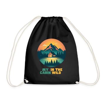 My cabin - Drawstring Bag - black - Front