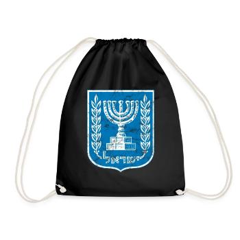 Menorah The Seven-Branched Candlestick, Israel Judaism - Drawstring Bag - black - Front