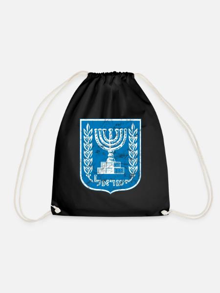 Menora Der siebenarmige Leuchter, Israel Judentum - Turnbeutel - Schwarz