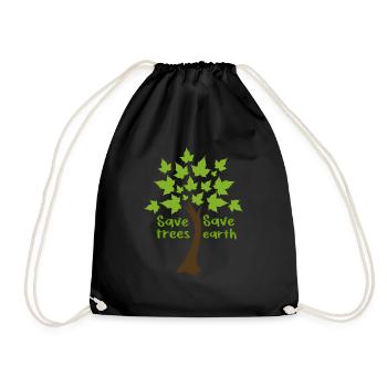 Sauver les arbres, sauver la terre - Sac de sport léger - noir - Devant