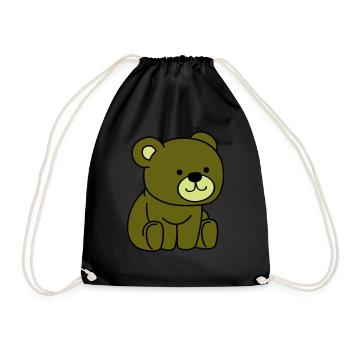 nounours - Sac de sport léger - noir - Devant