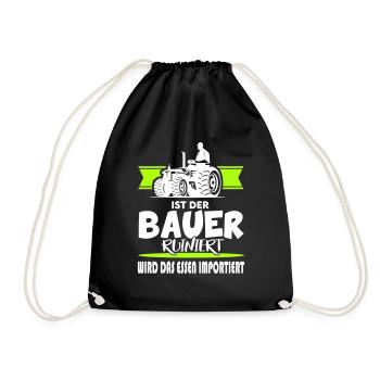Ist der Bauer ruiniert Demostration Protest - Turnbeutel - Schwarz - Vorne