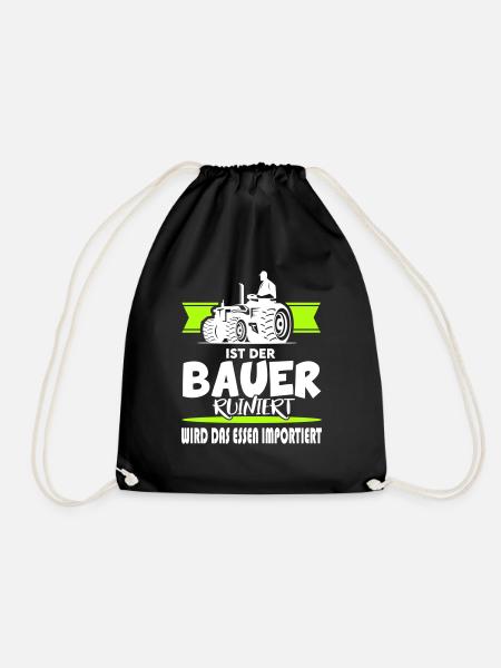 Ist der Bauer ruiniert Demostration Protest - Turnbeutel - Schwarz