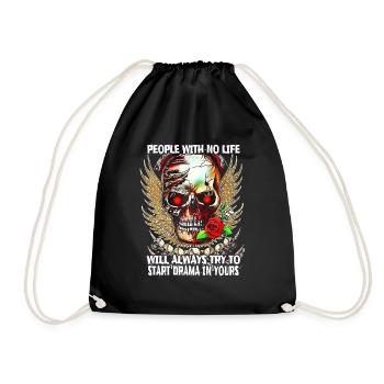 23F 0174 bk - Drawstring Bag - black - Front