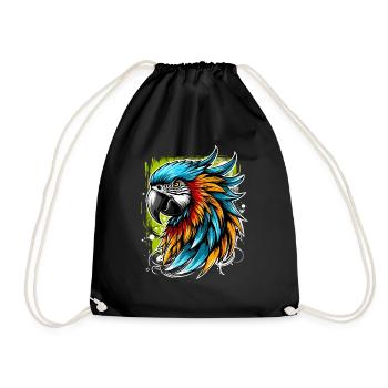 Perroquet street art - Sac de sport léger - noir - Devant