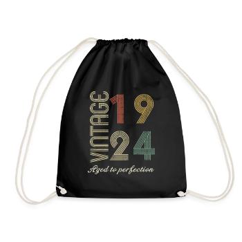 100th birthday gift - 1924 - Drawstring Bag - black - Front
