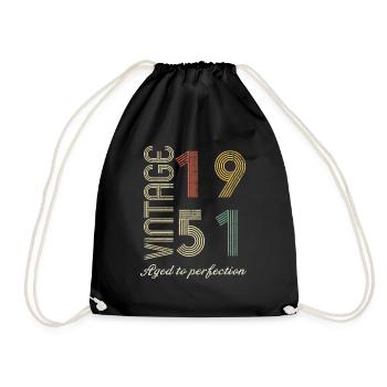 Birthday gift 73 years - 1951 - Drawstring Bag - black - Front