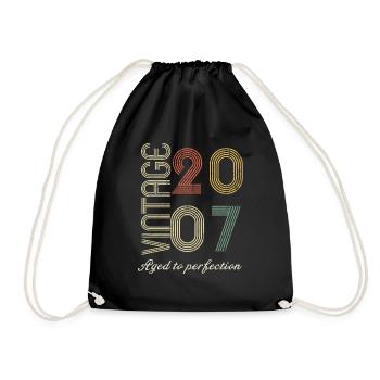 Birthday gift 17 years old - 2007 - Drawstring Bag - black - Front