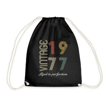 Geburtstagsgeschenk 47 Jahre alt - 1977 - Turnbeutel - Schwarz - Vorne