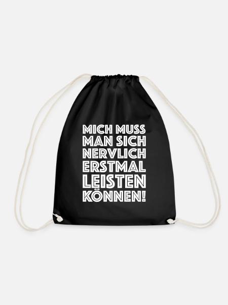 Mich muss man sich nervlich erstmal leisten können - Turnbeutel - Schwarz