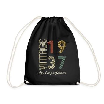 Geburtstagsgeschenk 87 Jahre alt - 1937 - Turnbeutel - Schwarz - Vorne