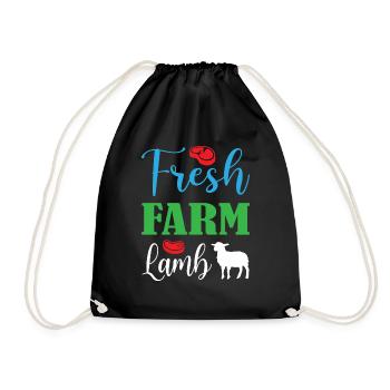 Agneau fermier frais - Sac de sport léger - noir - Devant