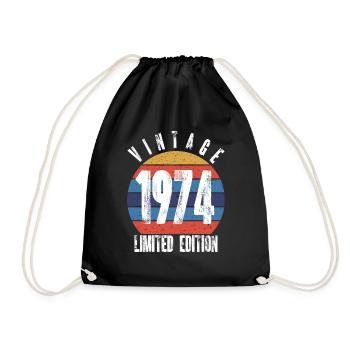 Vintage 1974 Limited Edition - Drawstring Bag - black - Front