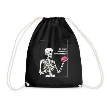 Stop Overthinking - Drawstring Bag - black - Front