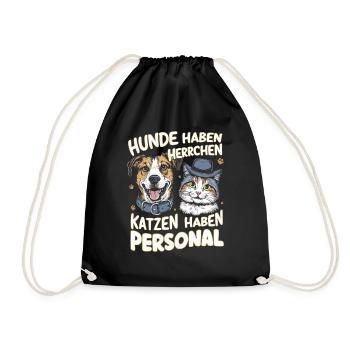 Witziger Spruch für Hundeliebhaber - Turnbeutel - Schwarz - Vorne