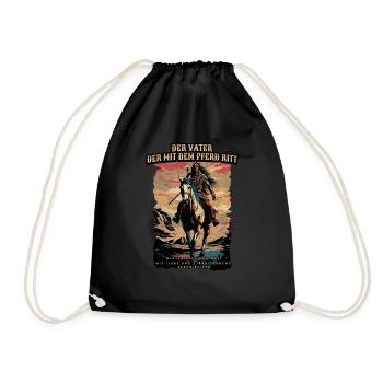 The Father Riding The Horse Gift For Dad - Drawstring Bag - black - Front