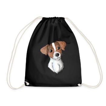 Jack Russell Pattern 4 - Turnbeutel - Schwarz - Vorne