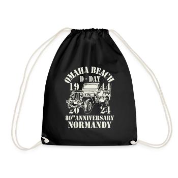 Omaha Beach D-Day1944-2024 80th Anniversary - Drawstring Bag - black - Front